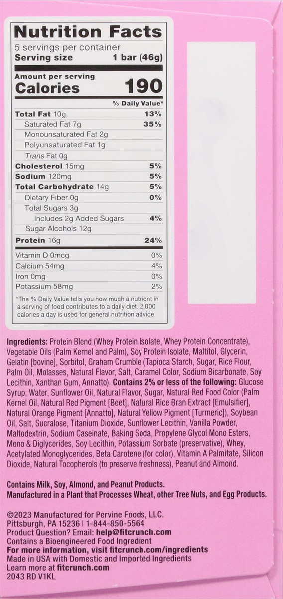 slide 3 of 14, FITCRUNCH High Protein Strawberry Strudel Baked Bar 5 - 1.62 oz Bars, 5 ct
