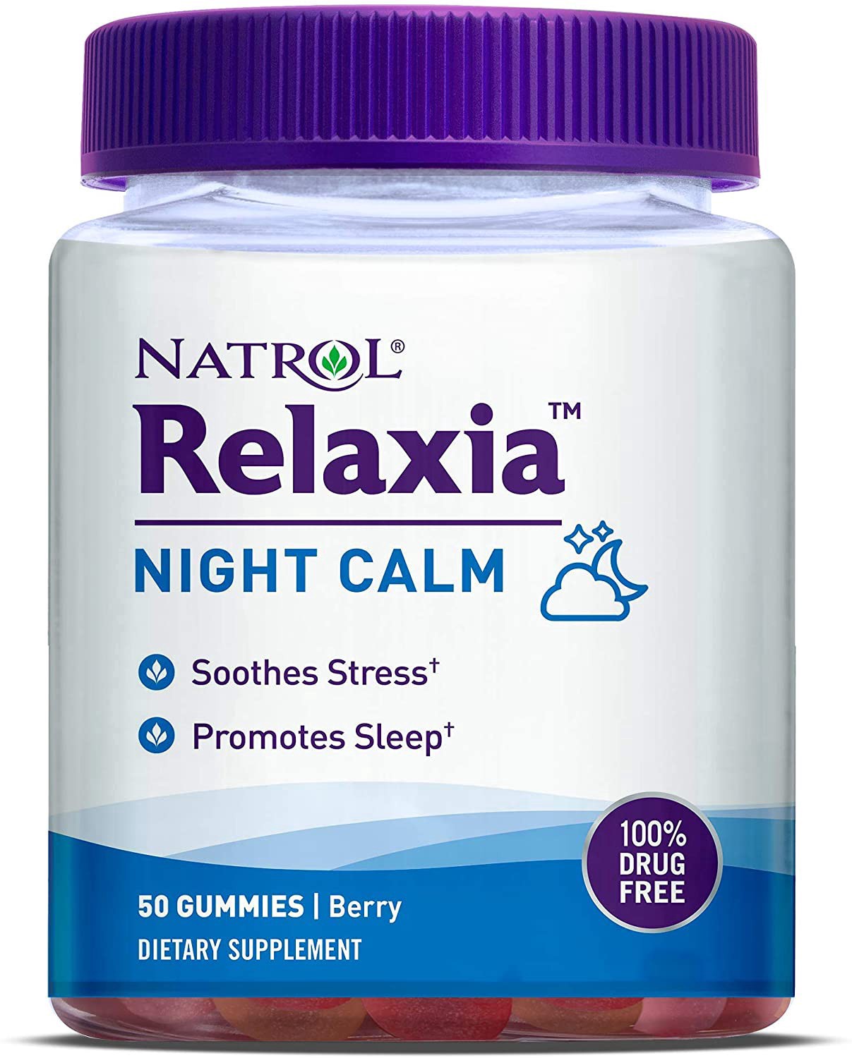slide 1 of 2, Natrol Relaxia Night Calm Gummies, Berry, 50 ct
