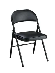 Folding Chair Padded Steel Black Lace
