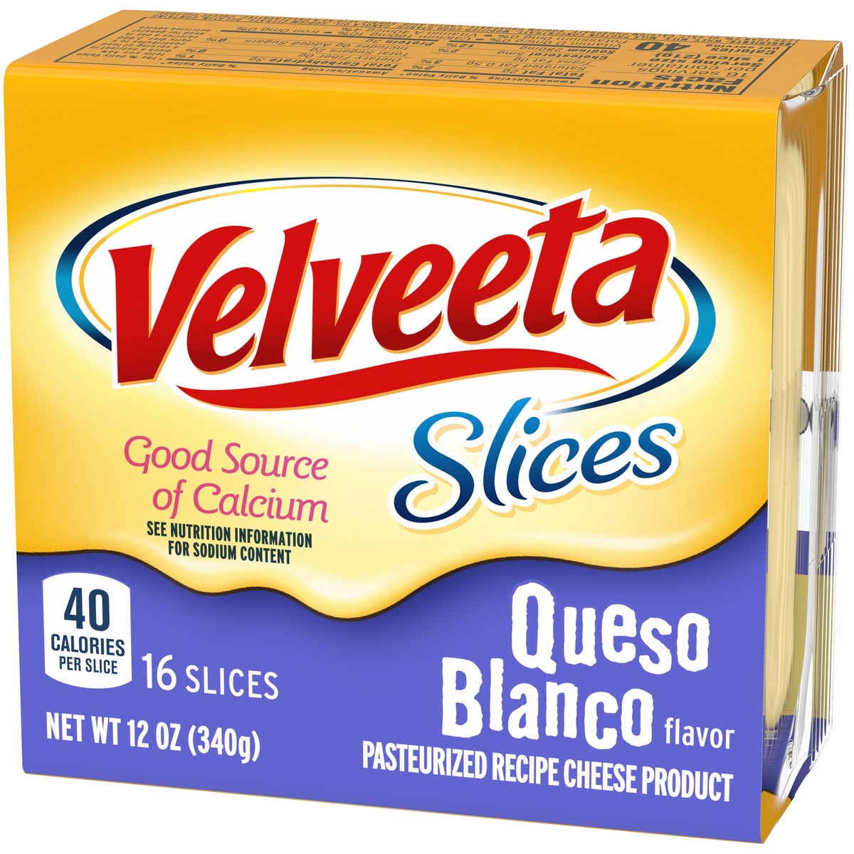 slide 9 of 9, Velveeta Slices Queso Blanco Cheese, 16 ct Pack, 16 ct