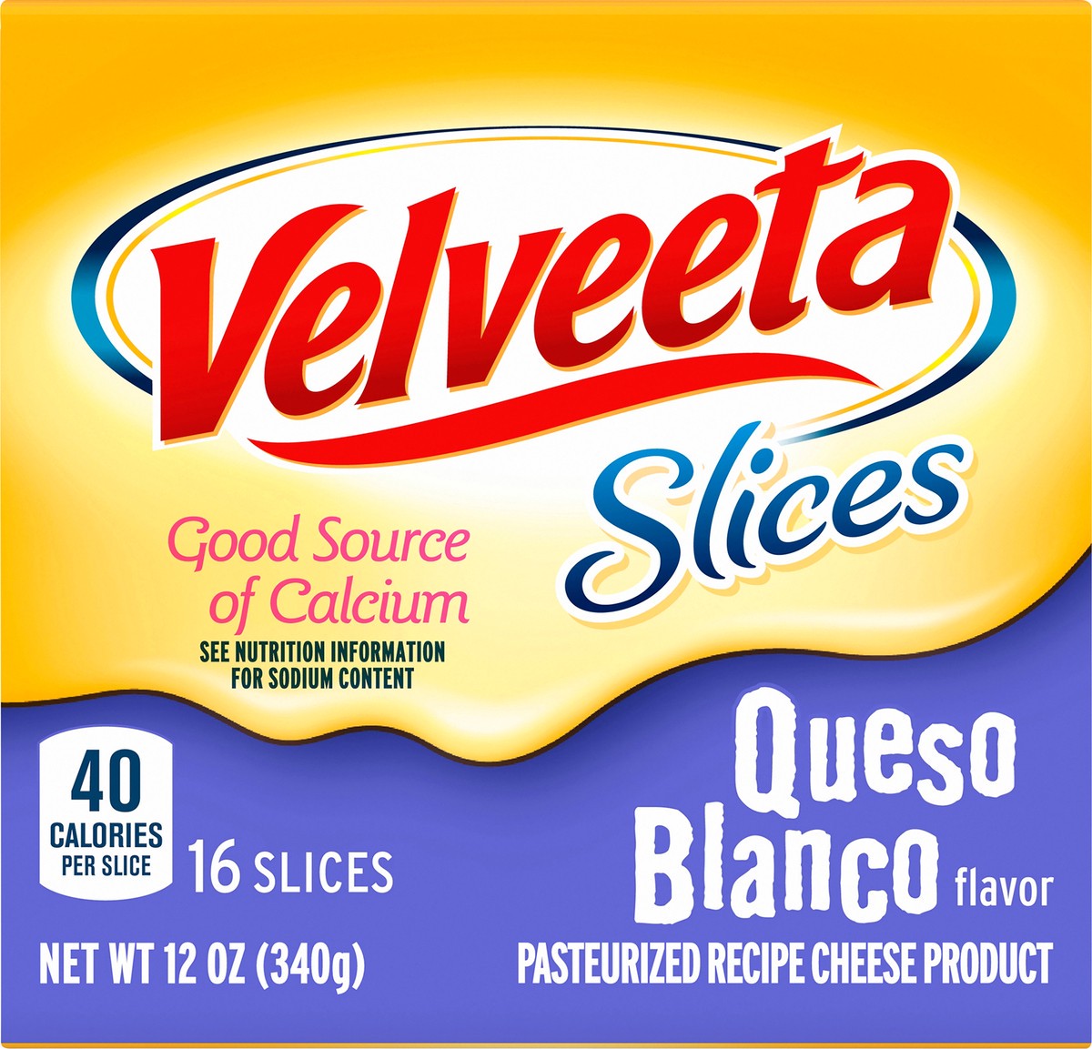 slide 1 of 9, Velveeta Queso Blanco Slices, 16 ct - 12.0 oz Wrapper, 12 oz