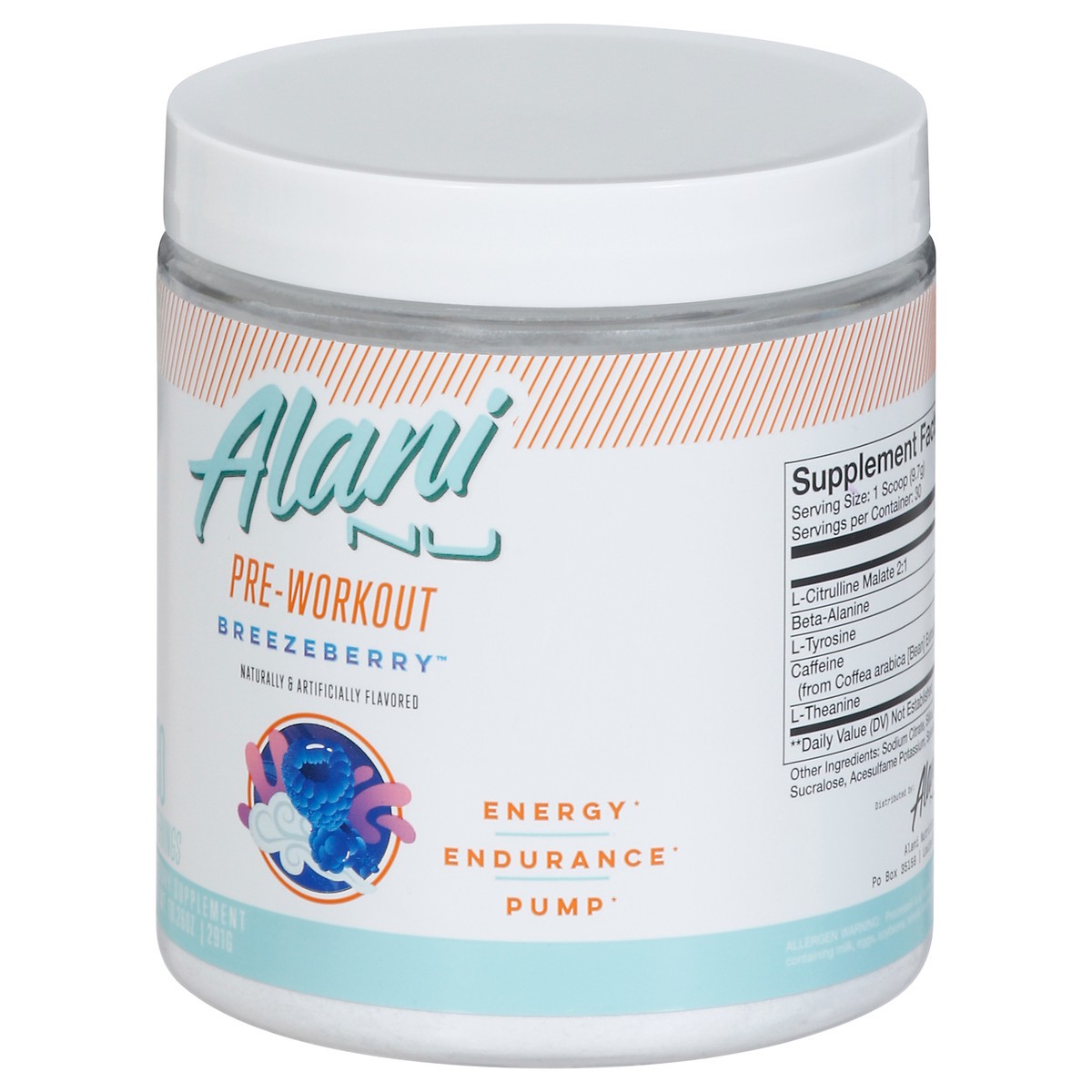 slide 3 of 13, Alani Nu Breezeberry Pre-Workout 30 oz, 10.26 oz