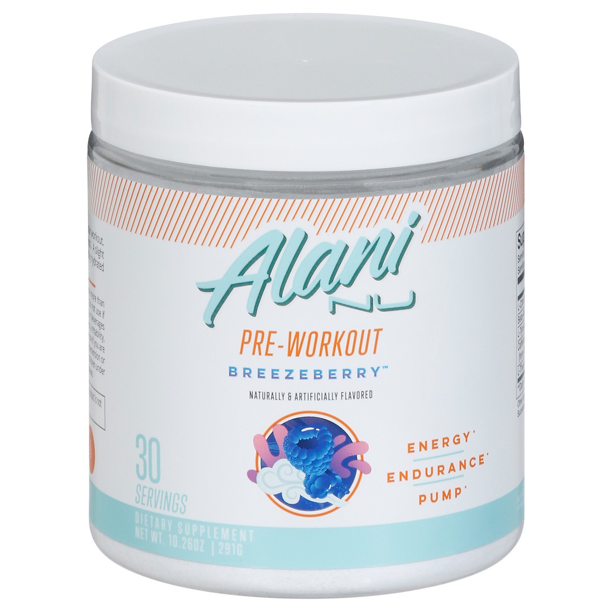 slide 1 of 13, Alani Nu Breezeberry Pre-Workout 30 oz, 10.26 oz