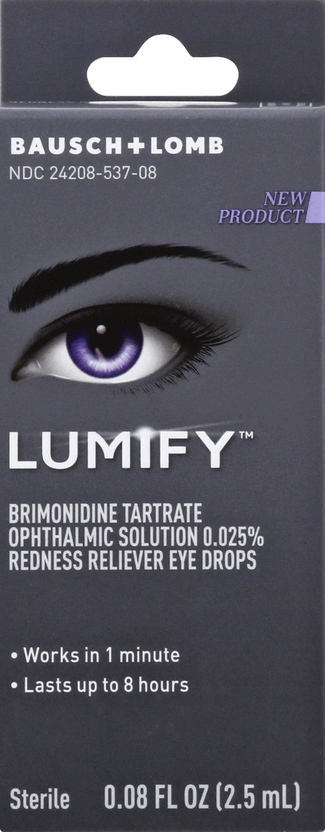 slide 7 of 7, Bausch + Lomb Lumify Eye Drops, Redness Reliever, Sterile, 0.08 fl oz