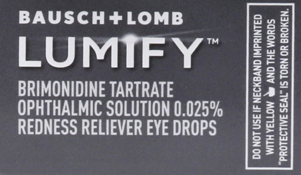 slide 3 of 7, Bausch + Lomb Lumify Eye Drops, Redness Reliever, Sterile, 0.08 fl oz