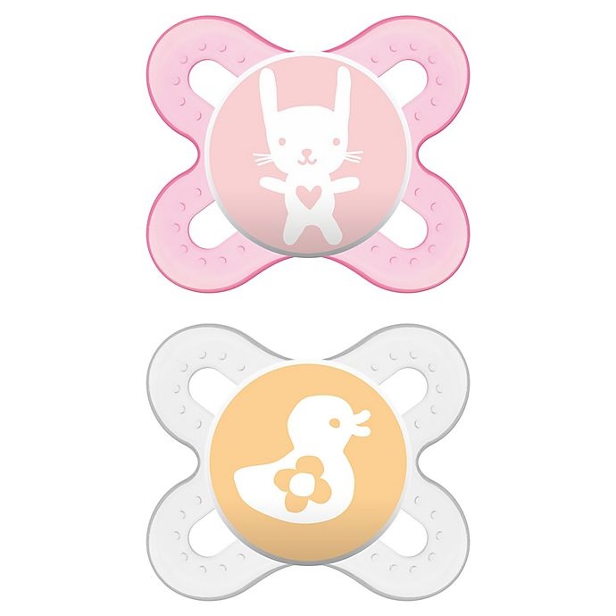 slide 1 of 14, MAM Start Tender Pacifiers - Pink/Clear, 2 ct