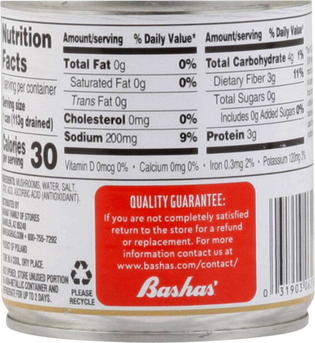 slide 13 of 13, Bashas Mushrooms Sliced, 4 oz