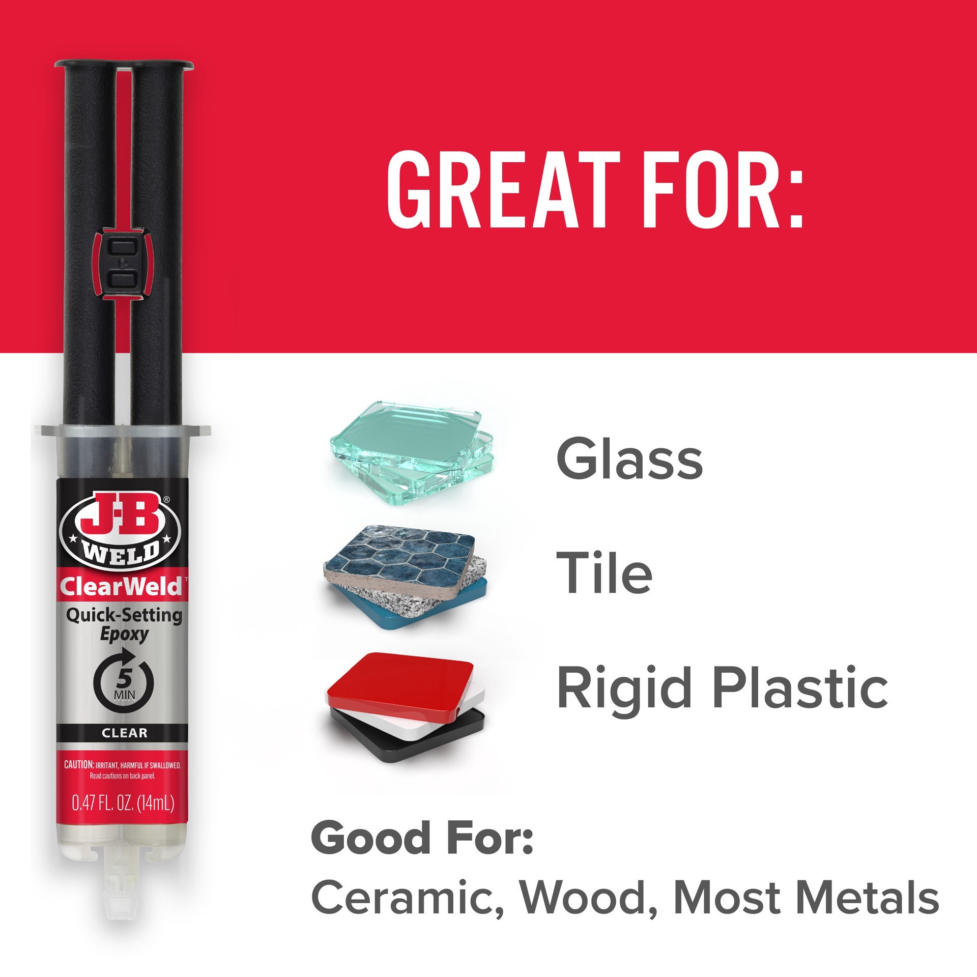 slide 5 of 6, J-B WELD Clearweld Clear Epoxy Adhesive, 