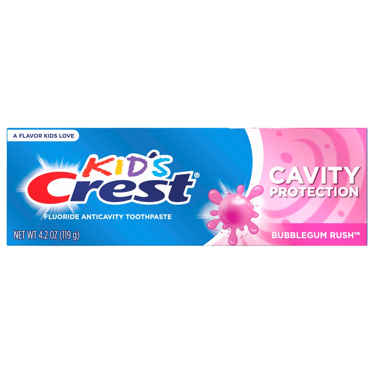 Crest Kid's Cavity Protection Fluoride Toothpaste, Bubblegum Rush, 4.2