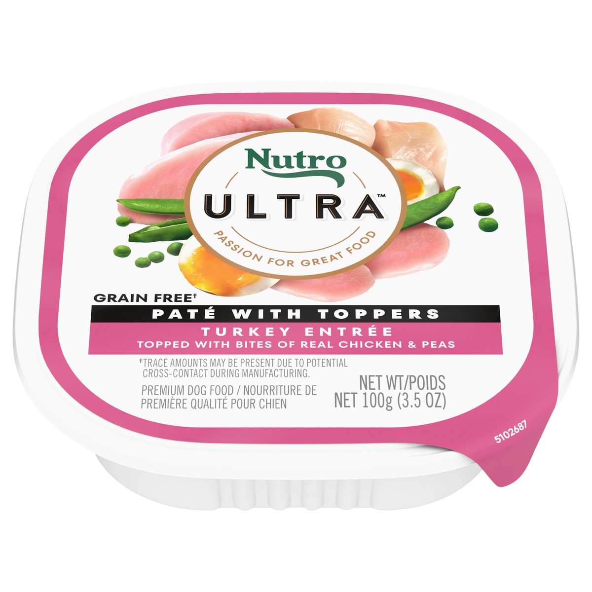 slide 5 of 18, Nutro Ultra Pate with Toppers Premium Turkey Entree Dog Food 3.5 oz, 3.5 Oz