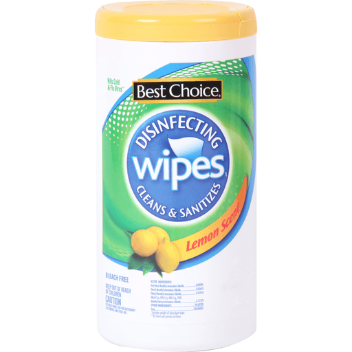 slide 1 of 1, Best Choice Disinfecting Wipes Lemon Scent, 75 ct