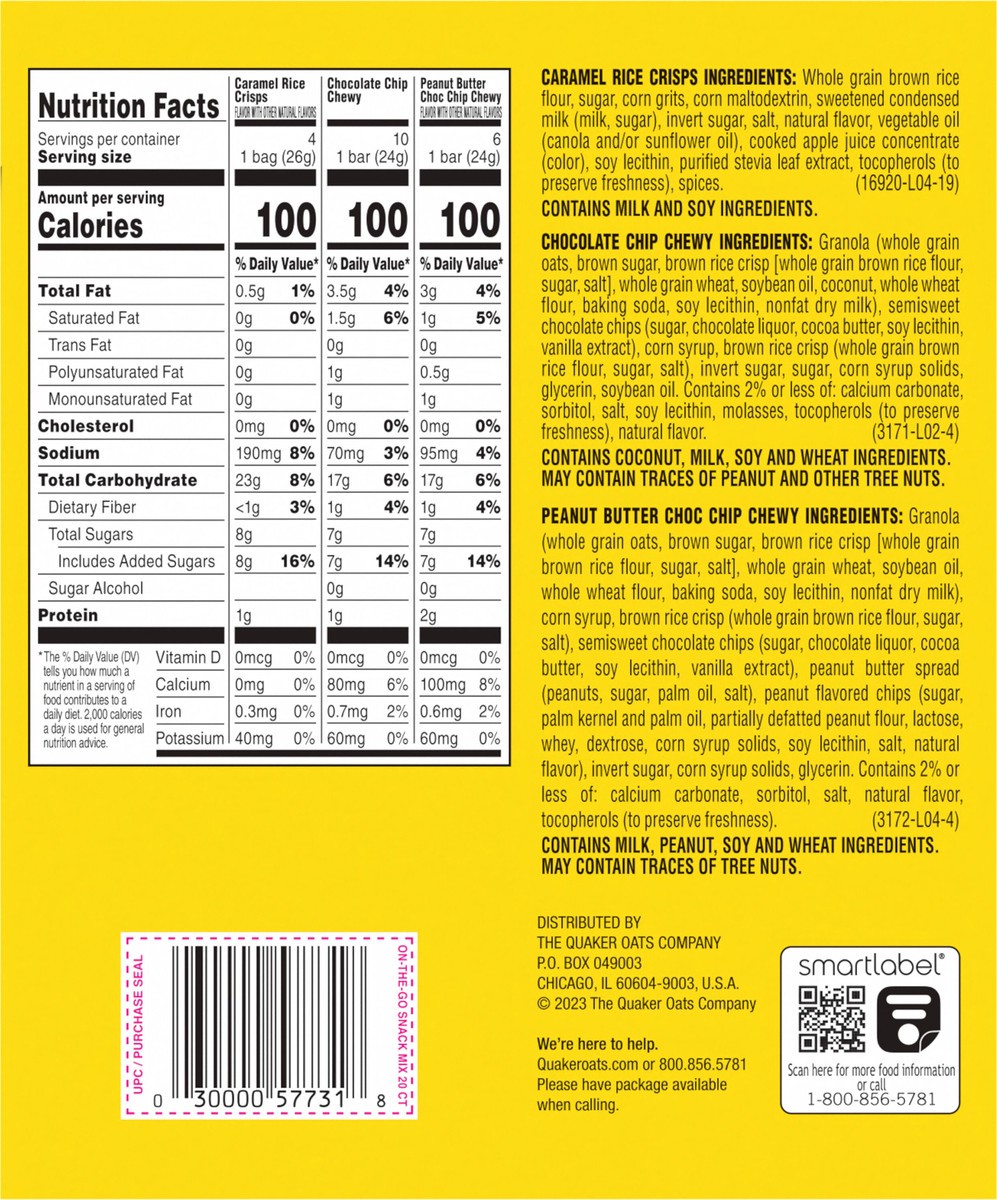 slide 6 of 6, Quaker Snack Mix, 20 ct