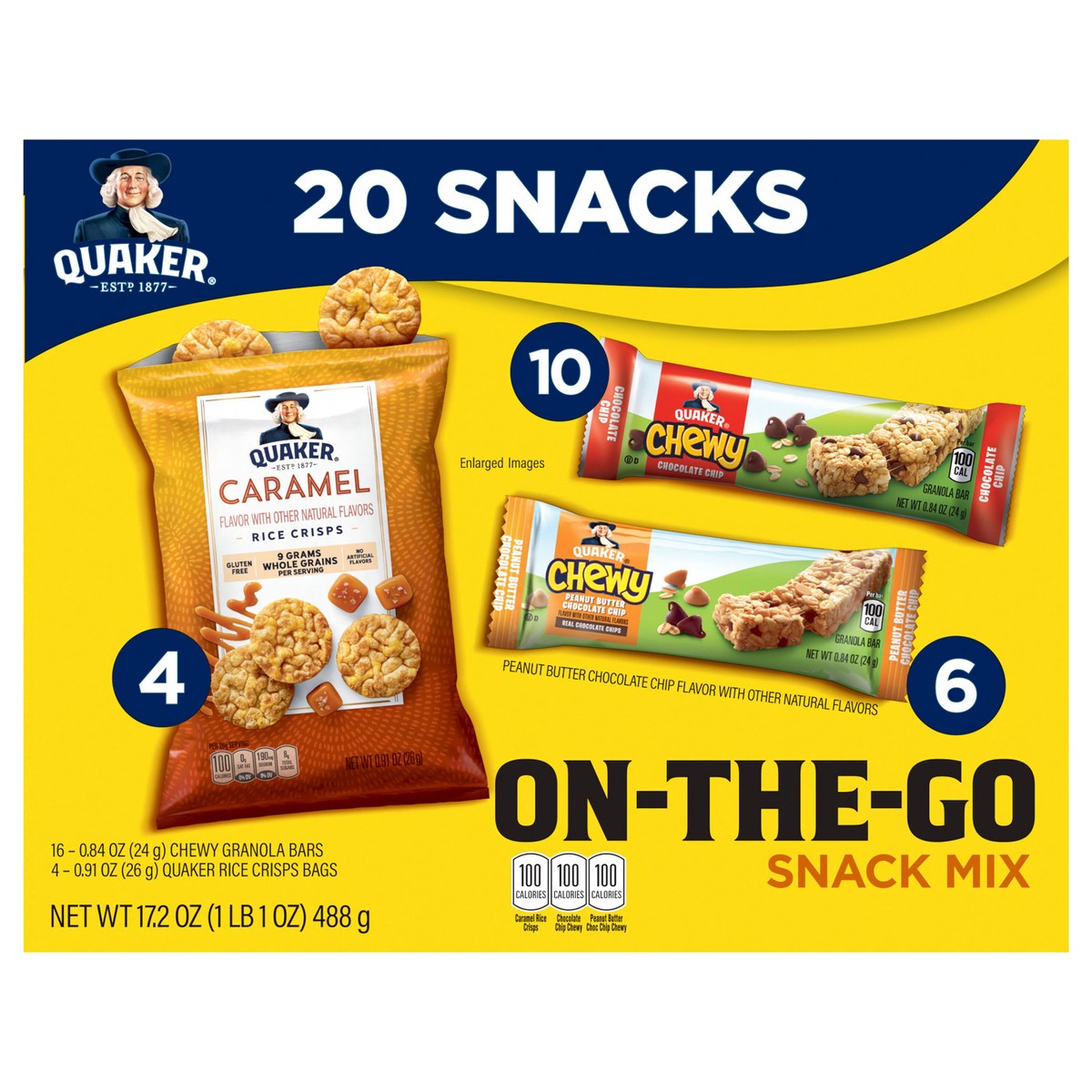 slide 1 of 6, Quaker Snack Mix, 20 ct