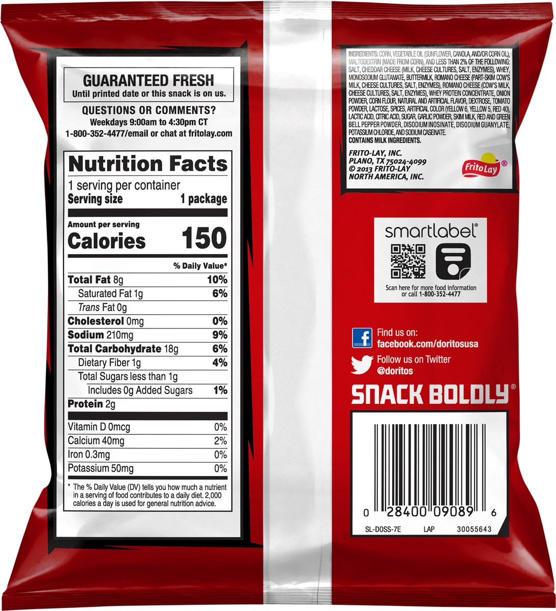 slide 2 of 9, Doritos Tortilla Chips Nacho Cheese Flavored 1 Oz, 1 oz