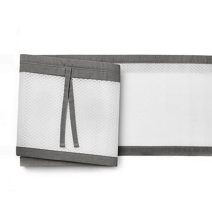 slide 4 of 6, BreathableBaby Breathable Deluxe Mesh Crib Liner - Charcoal Linen, 1 ct