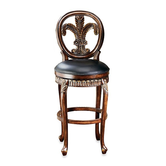 slide 1 of 1, Hillsdale Fleur de lis Swivel Counter Stool, 25 in