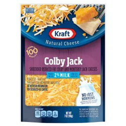 Kraft Colby Jack Shredded Cheese with 2% Milk, 7 oz Bag