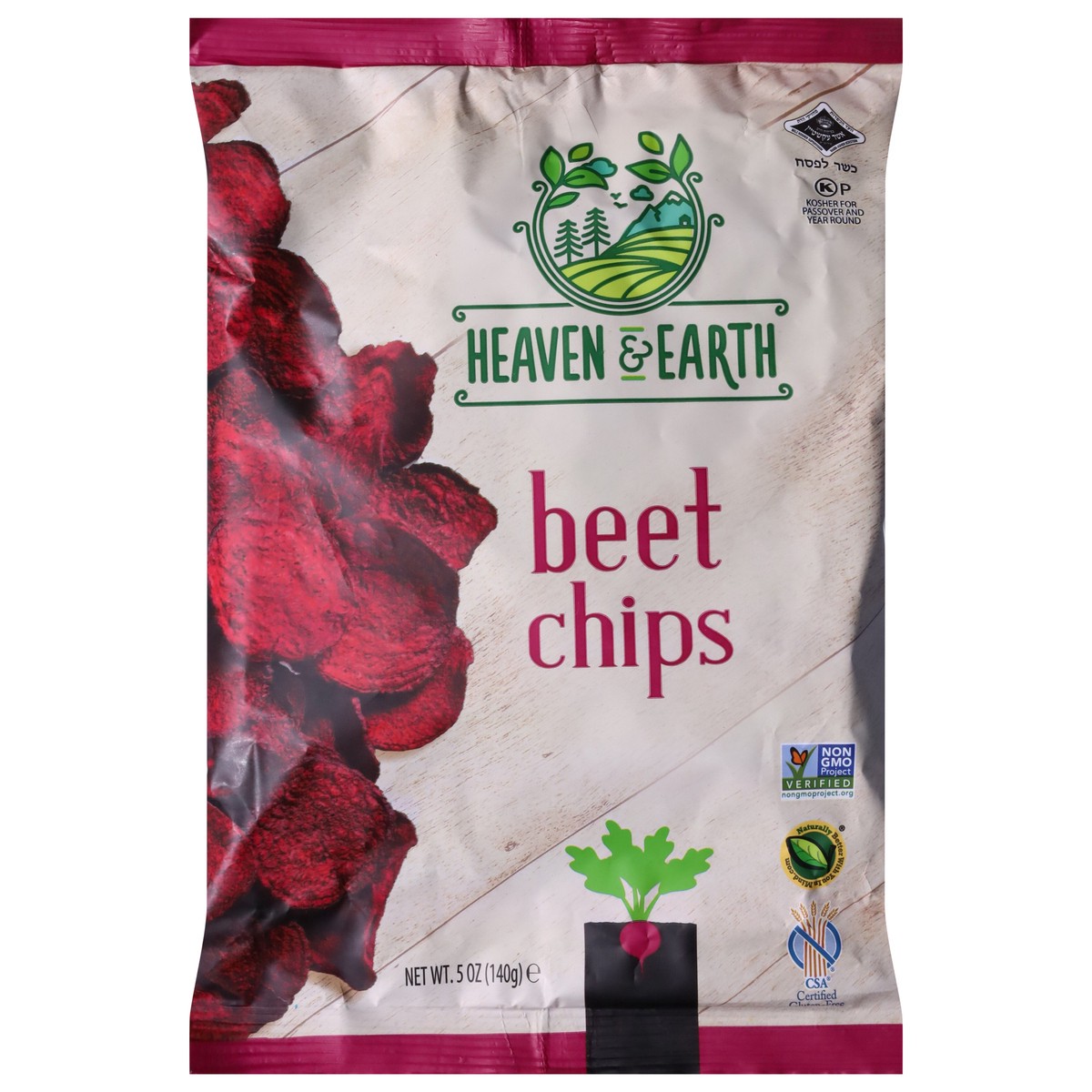 slide 1 of 9, Heaven & Earth Heaven Beet Vegetable Chips, 5 oz