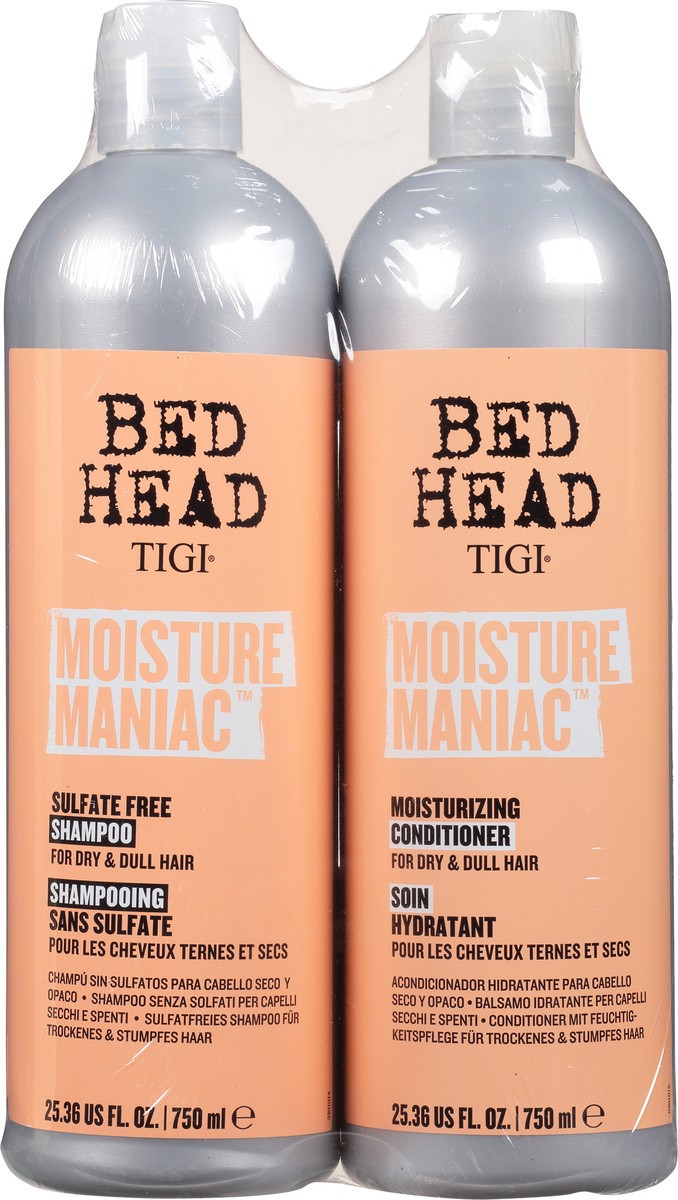 slide 5 of 11, Bed Head Moisture Maniac Moisturizing Shampoo & Conditioner 2 - 25.36 fl oz Bottle, 2 ct