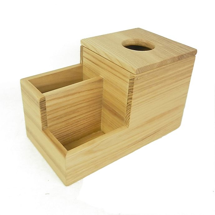 slide 1 of 4, Haven Eulo Wooden Tissue Box Storage - Ash wood, 1 ct