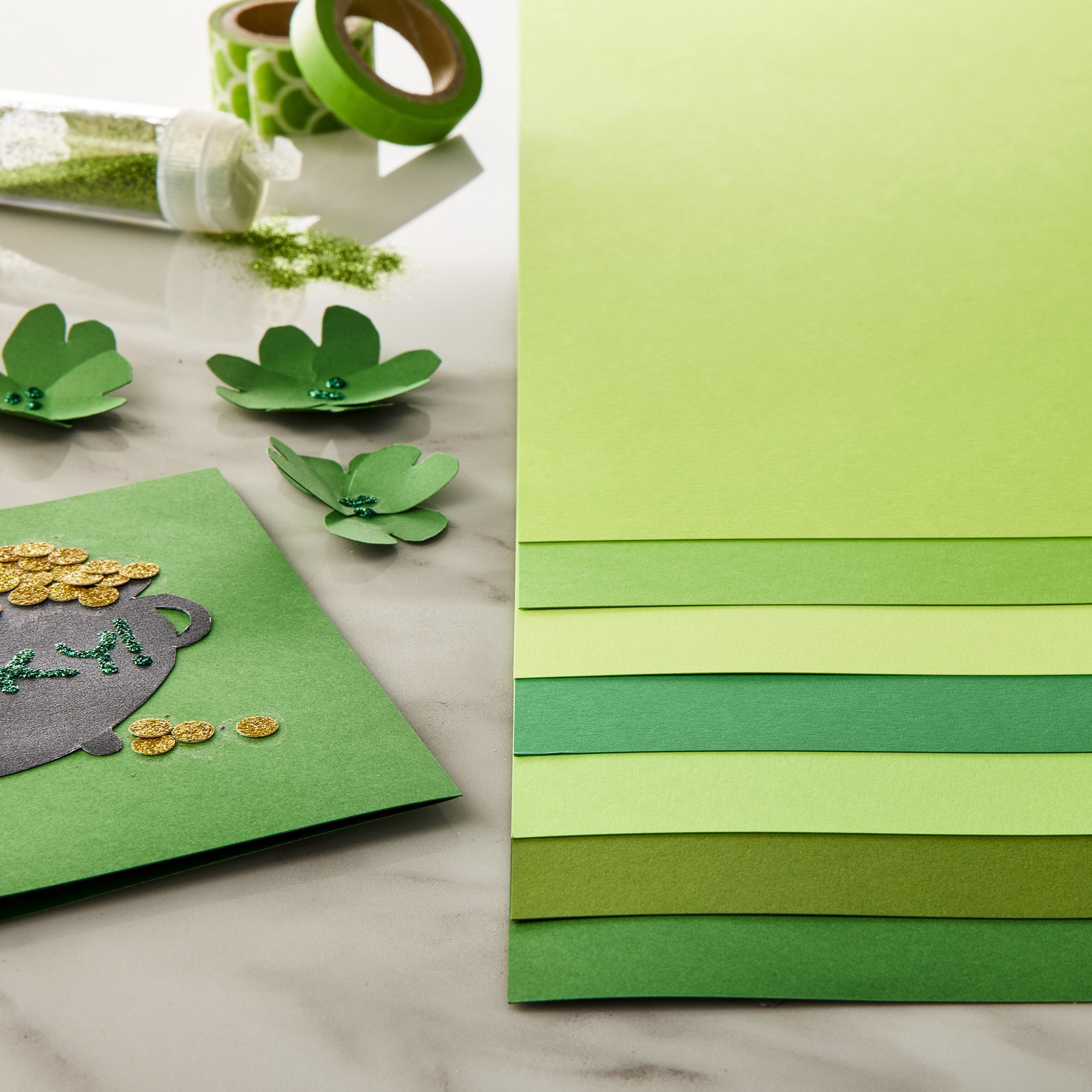 slide 3 of 3, Green Palette 12" X 12" Cardstock Paper By Recollections, 100 Sheets, 12 in x 12 in