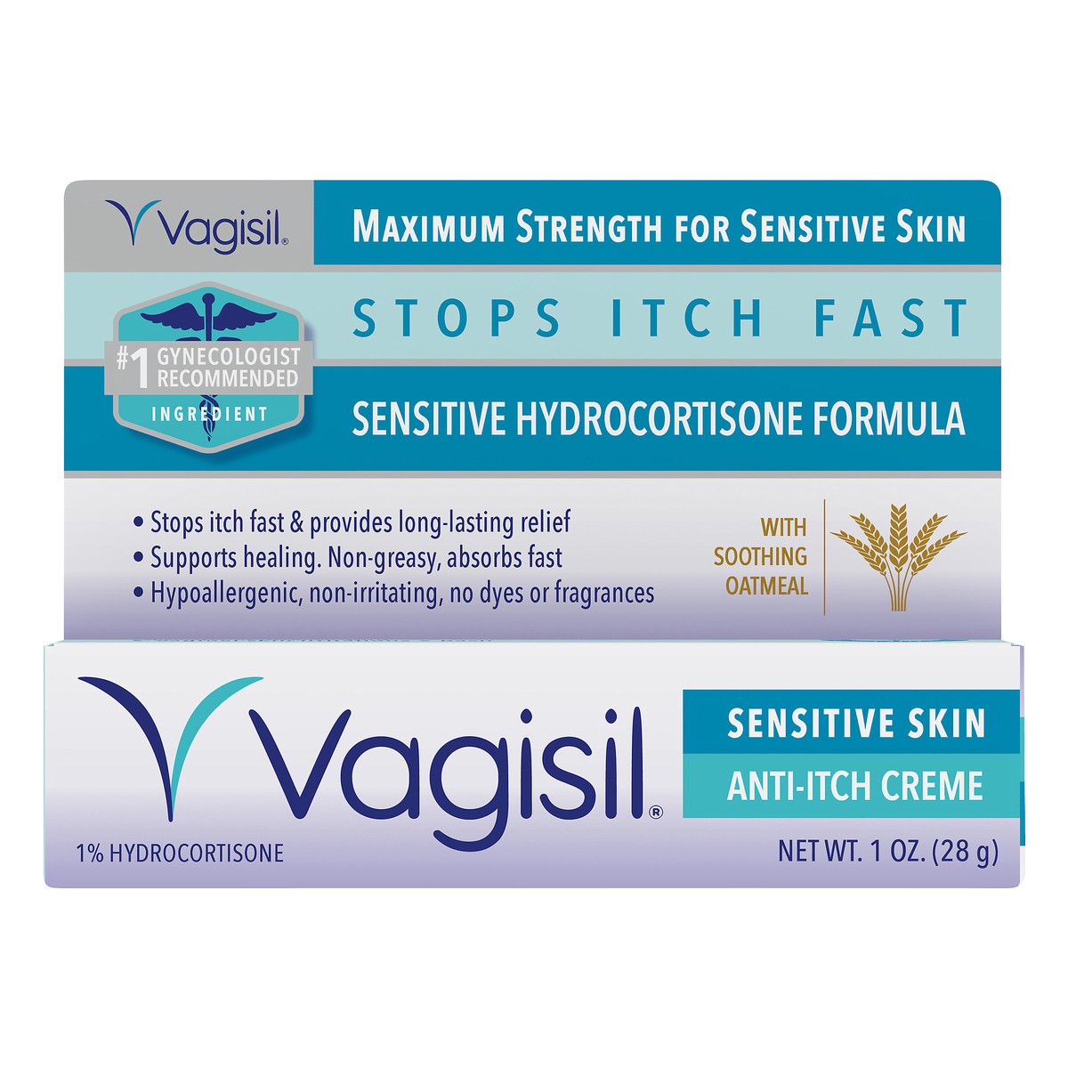 slide 1 of 7, Vagisil Sensitive Skin 1% Hydrocortisone Anti-Itch Creme 1 oz, 1 oz