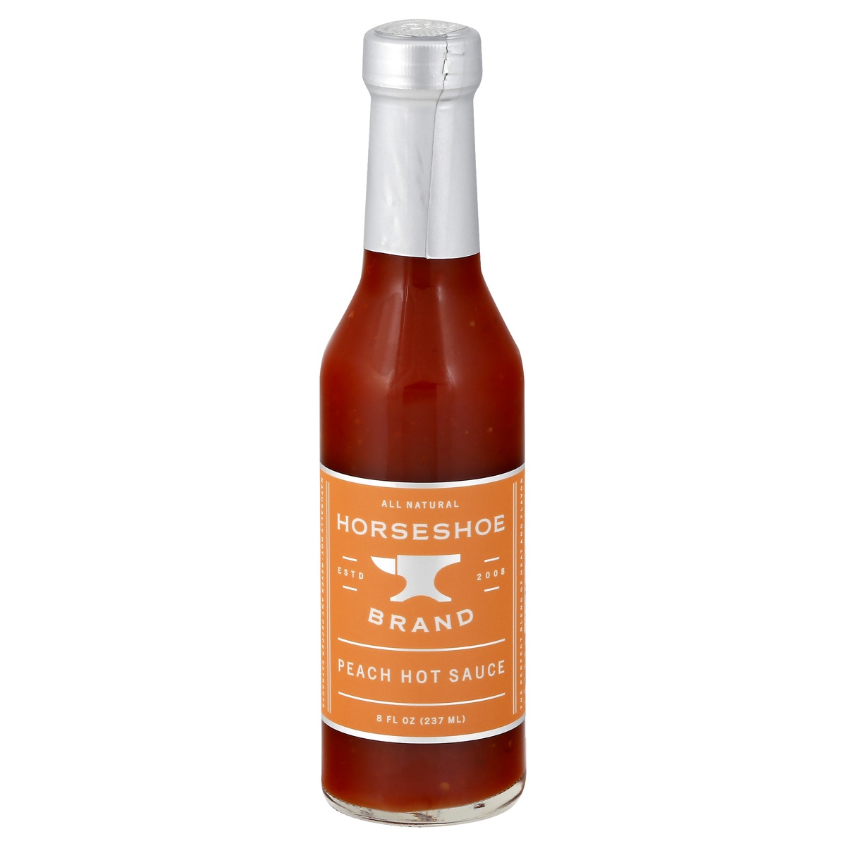 slide 1 of 1, Horseshoe Brand Hot Sauce, Peach, 8 oz