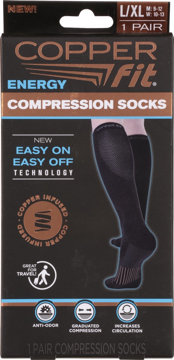 slide 8 of 11, Copper Fit L/XL Compression Socks 1 ea, 1 ct