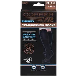 Copper Fit Energy L/XL Compression Socks 1 Pair