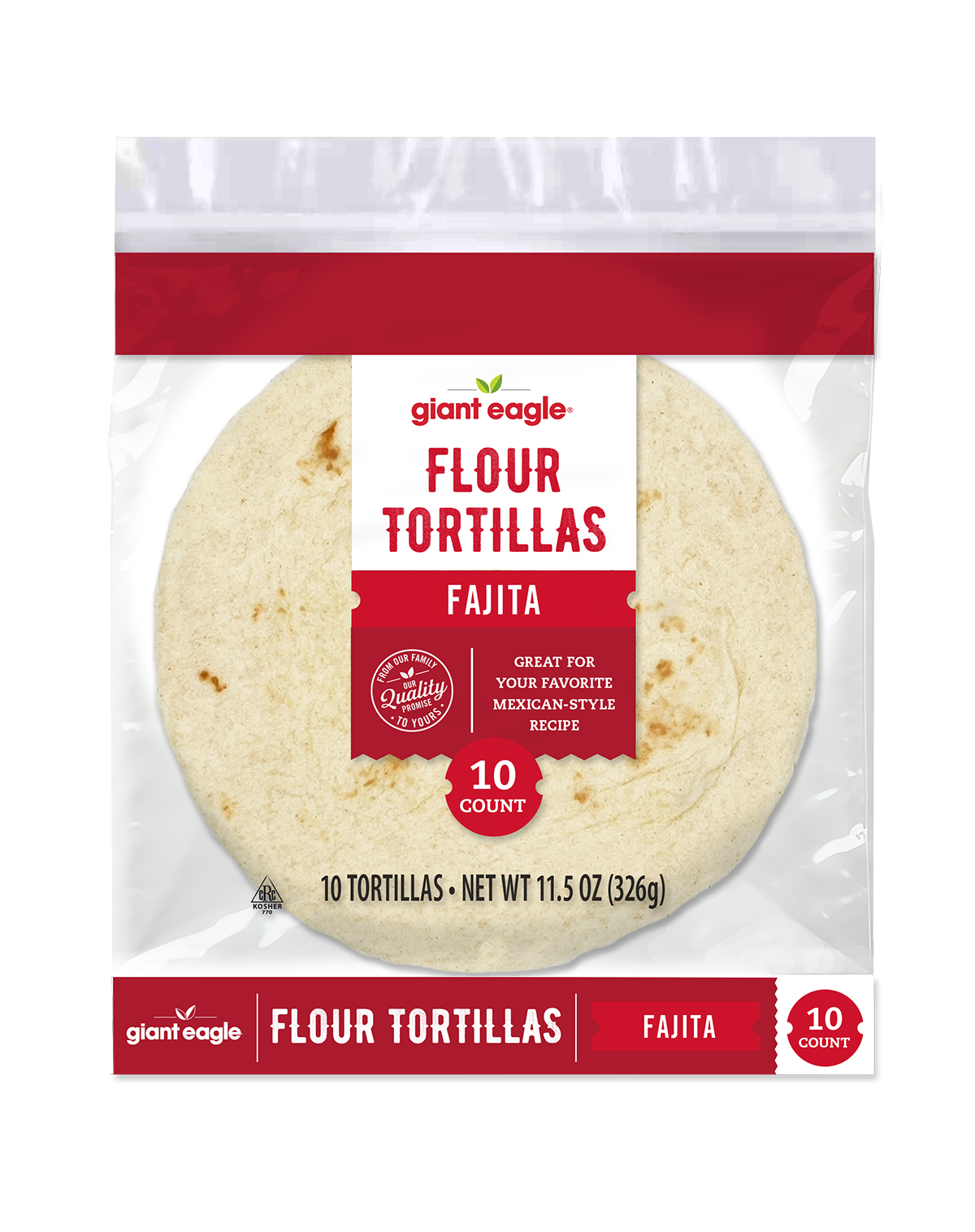 slide 1 of 3, Giant Eagle Flour Tortillas, 10 ct