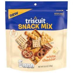 Triscuit White Cheddar Flavor Snack Mix, Snack Crackers, 6.5 oz