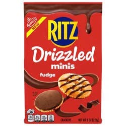 Ritz Drizzled Minis Fudge Crackers, Snacks for Kids and Adults, Party Snacks, 8 oz