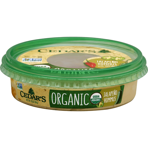 slide 2 of 2, Cedar's Organic Hommus - Jalapeno with Toppings, 10 oz