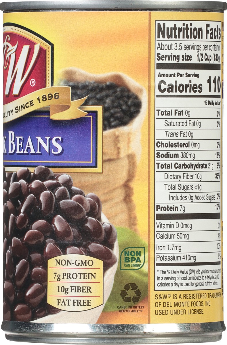 slide 8 of 9, S&W Black Beans 15 oz, 15 oz