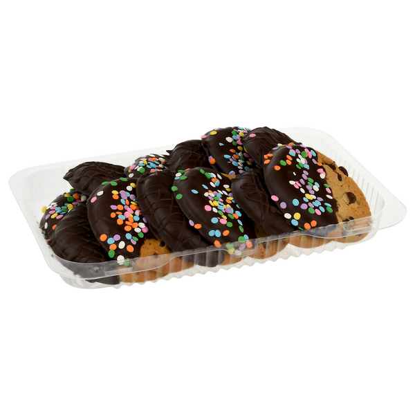 slide 1 of 1, Giant Cookies, Dipped, Chocolate Chip, per lb