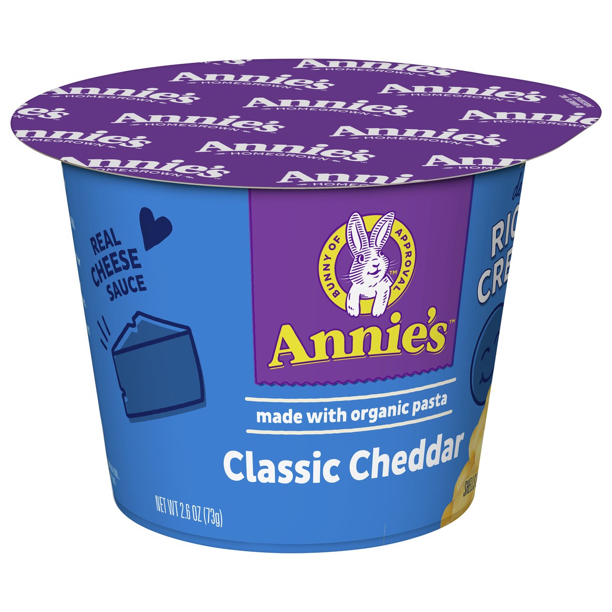 slide 4 of 9, Annie's Microwavable Macaroni and Cheese Cups, Deluxe Rich & Creamy, Shells & Classic Cheddar, 1 Cup, 2.6 oz