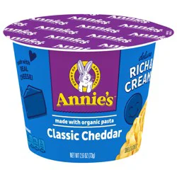 Annie's Microwavable Macaroni and Cheese Cups, Deluxe Rich and Creamy, Shells and Classic Cheddar, 1 Cup