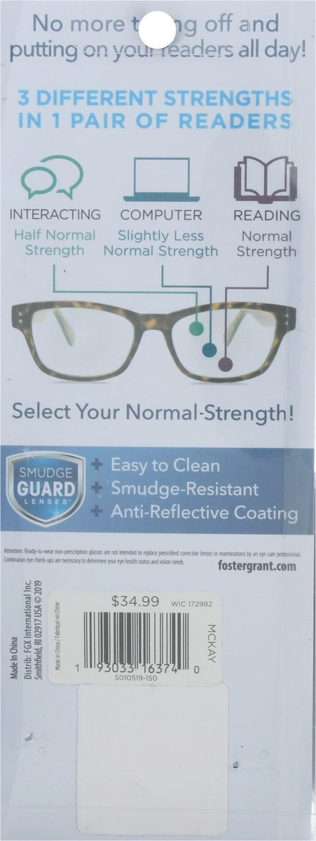 slide 11 of 11, Foster Grant Multi Focus Plus +1.50 McKay Eyeglasses 1 ea, 1 ct