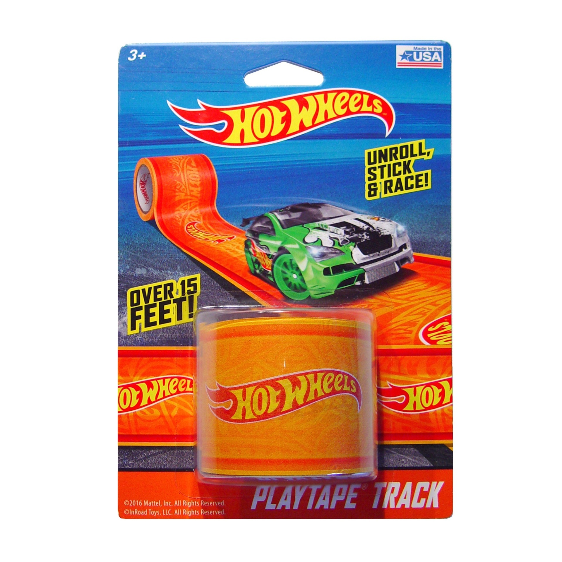 slide 1 of 1, Hot Wheels Playtape Track - Orange, 15 ft