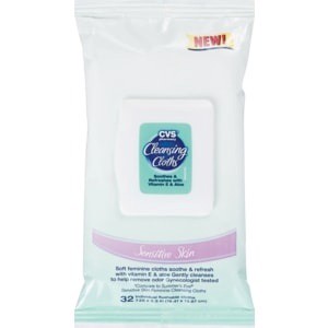 slide 1 of 1, CVS Health Sensitive Skin Cleansing Cloths, 32 ct