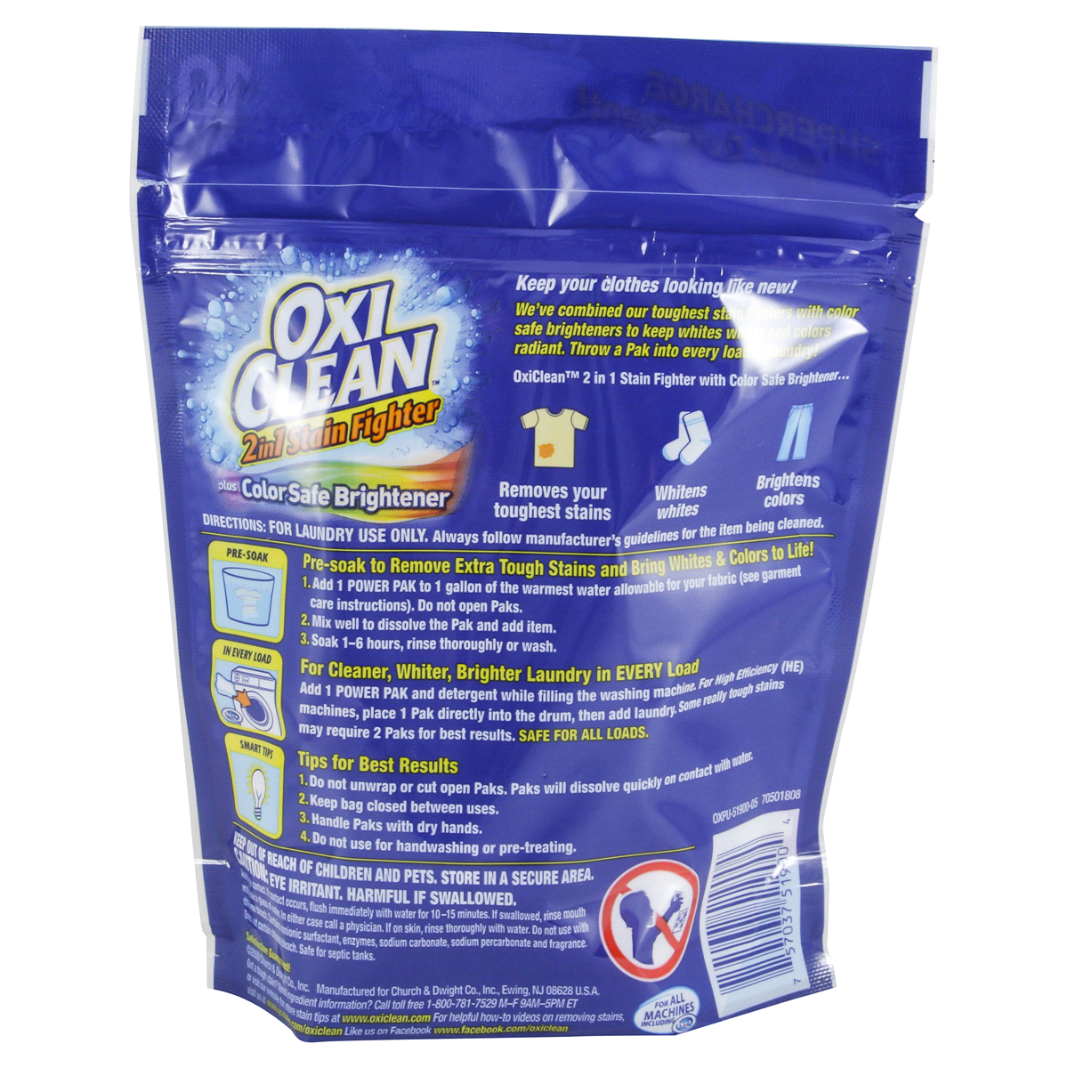 slide 2 of 2, Oxi-Clean 2 in 1 stain fighter, 10 ct