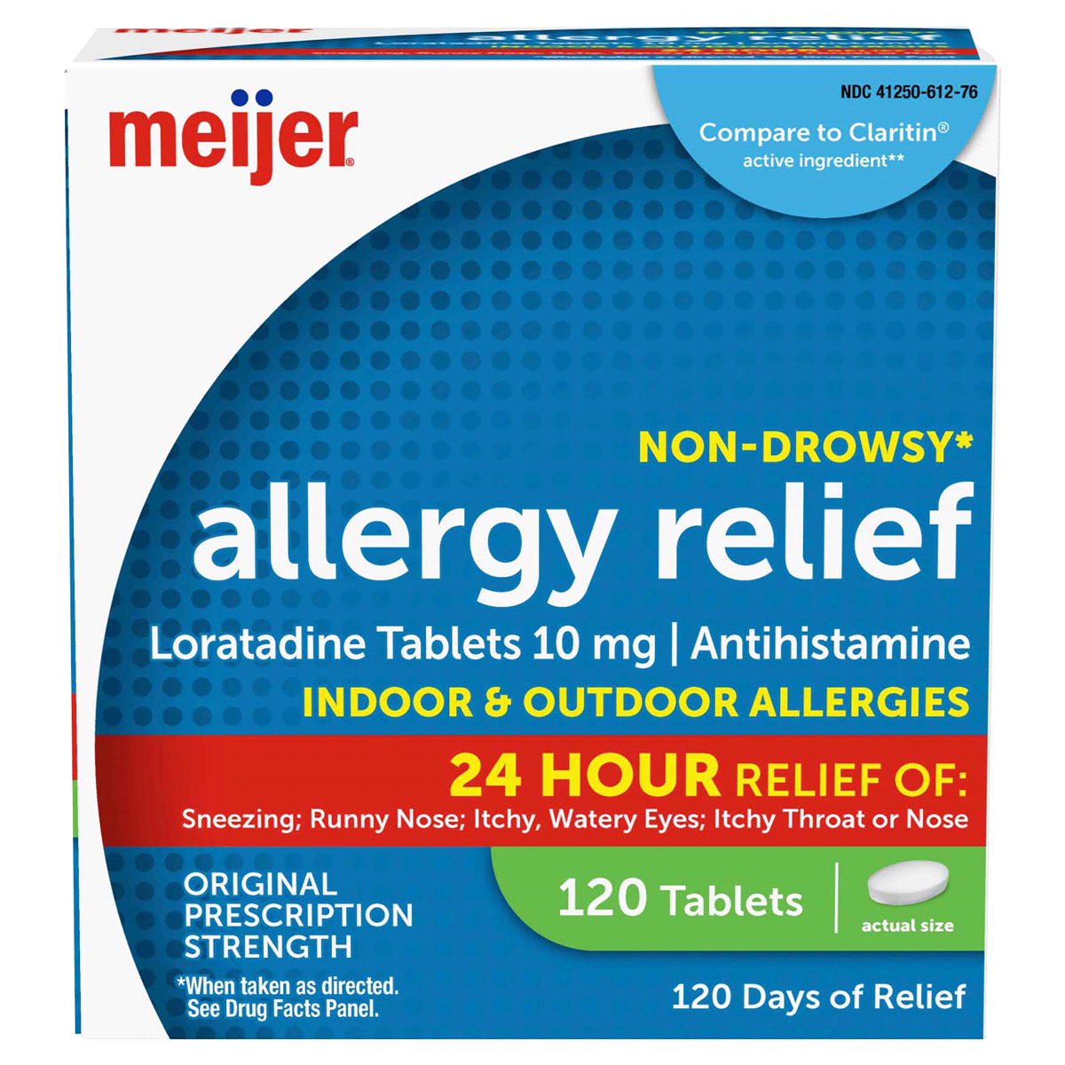 slide 1 of 29, Meijer Allergy Relief Loratadine Tablets, Antihistamine, 10 mg, 120 ct