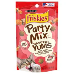 Purina Friskies Natural Cat Treats, Party Mix Natural Yums With Real Salmon and Vitamins, Minerals & Nutrients