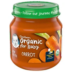 Gerber 1st Foods Organic for Baby Baby Food, Carrot, 4 oz Jar