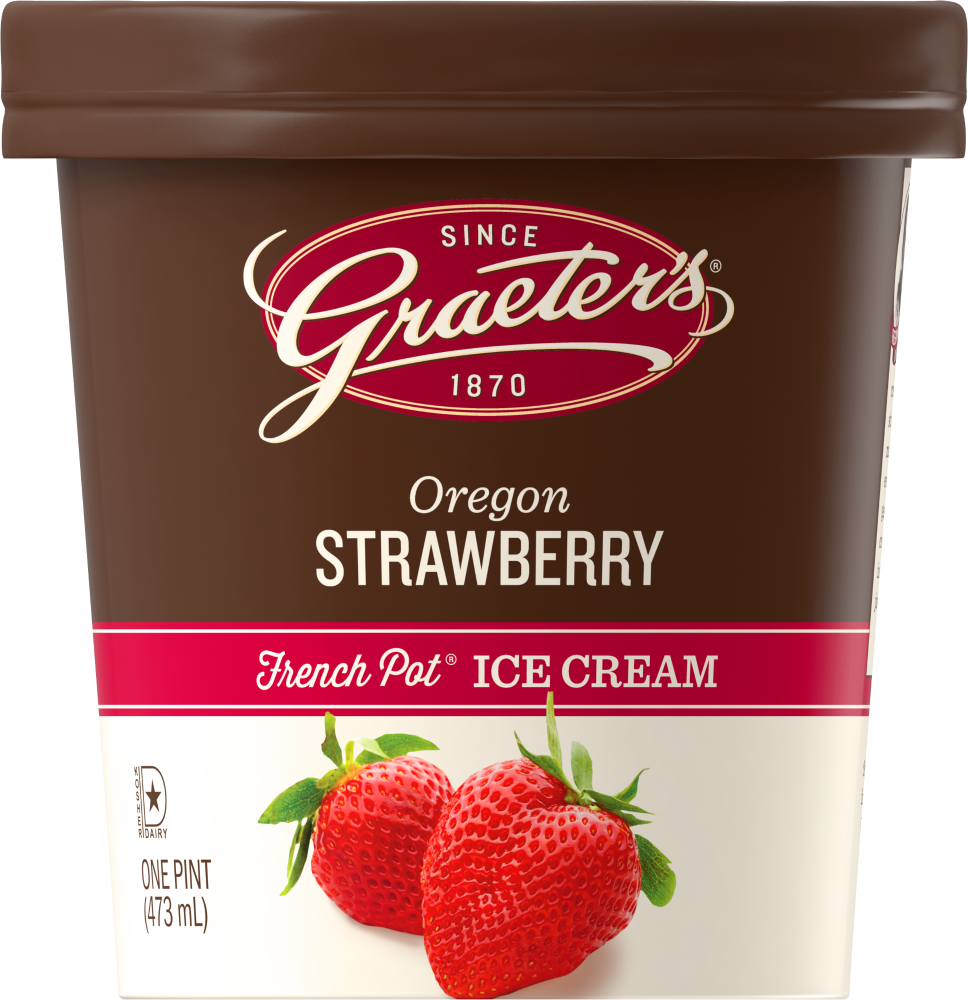 slide 3 of 3, Graeter's Strawberry Ice Cream, 16 oz