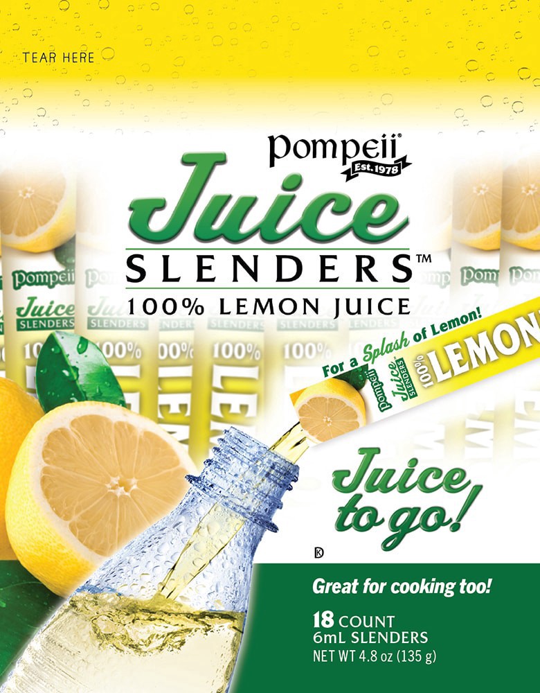 slide 2 of 2, Pompeii Juice Slenders™ Lemon Juice, 18 ct / 0.17 oz