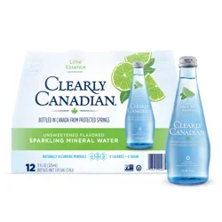 Clearly Canadian Lime Essence Sparkling Mineral Water, 12 pk Glass Bottles