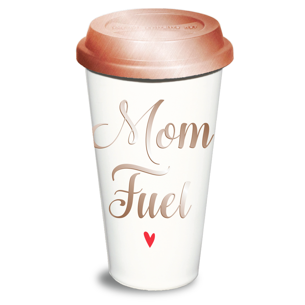 slide 1 of 1, West Coast Novelty Mother's Day Ursula Travel Mug - White/Brown, 1 ct