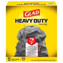 Glad ForceFlex 30 Gallon Large Trash Drawstring Bags 68 ea