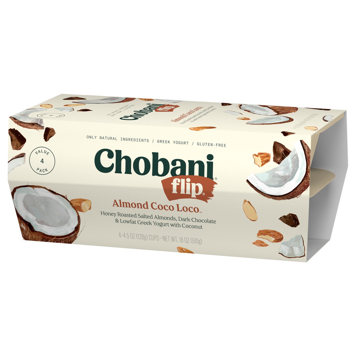 slide 3 of 9, Chobani Yogurt, Almond Coco Loco, Greek, Value 4 Pack, 4 ct